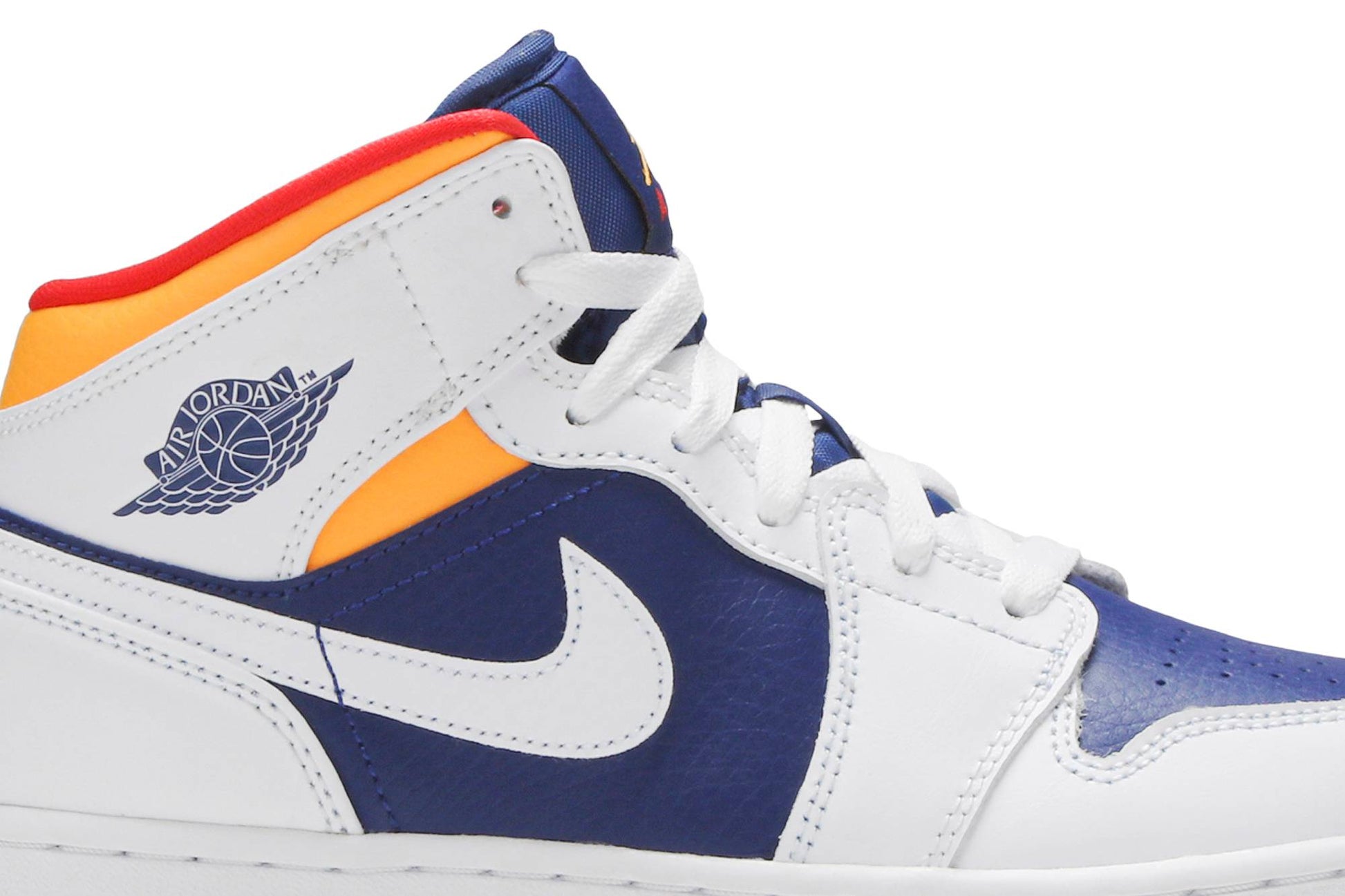 ( Grade School ) Air Jordan 1 Mid 'White Deep Royal Blue' 554725-131