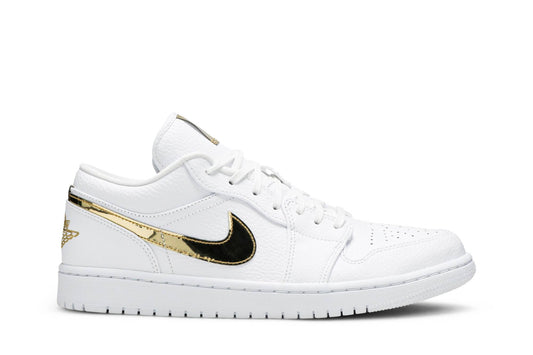 ( Women ) Air Jordan 1 Retro Low White Metallic Gold CZ4776-100