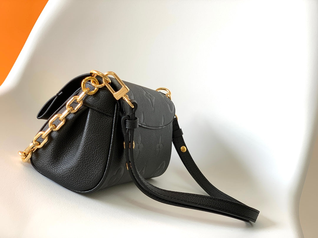 Louis Vuitton Diane Monogram Empreinte Leather Shoulder Bag - Black
