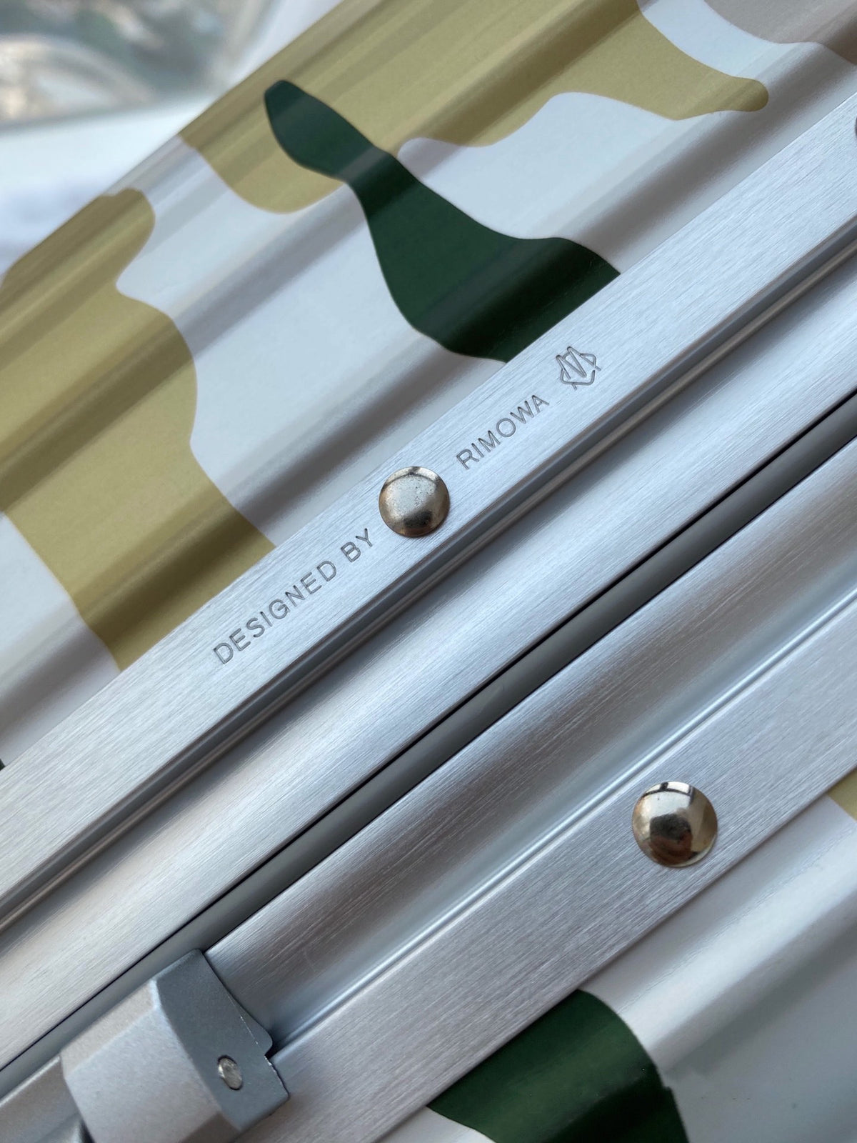 Yellow and Green Camouflage Hard Shell Spinner Suitcase