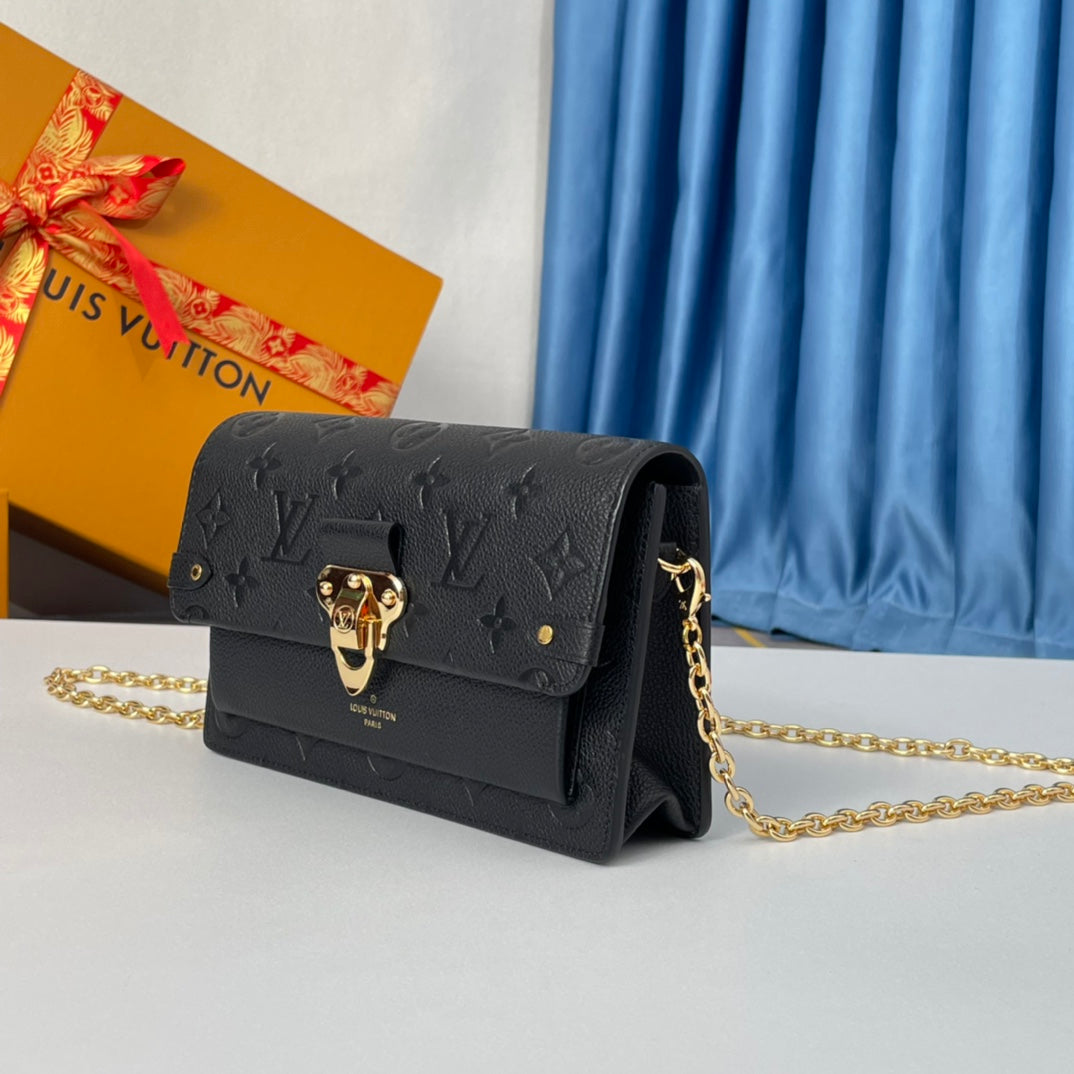 Louis Vuitton Vavin Chain Wallet Monogram Empreinte Leather Noir