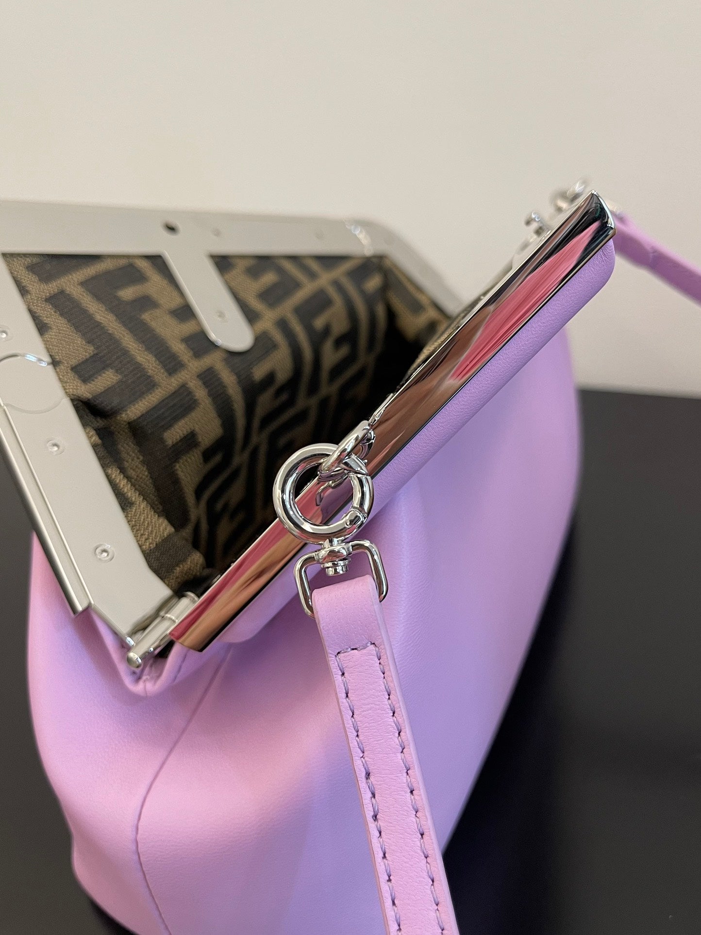 Fendi First Small Lilac Nappa Leather Bag with Detachable Strap