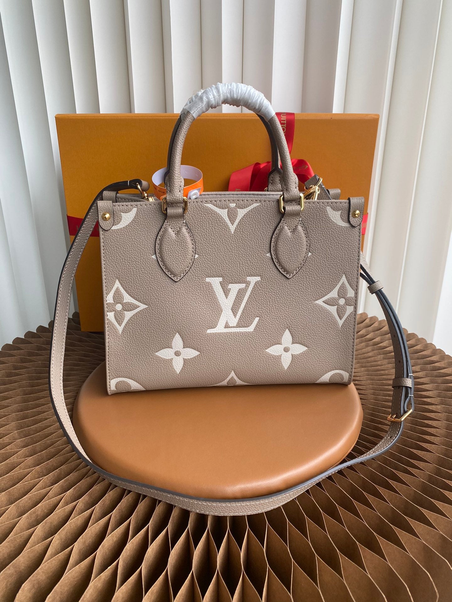 Louis Vuitton Onthego PM Monogram Empreinte Leather Tote Bag - Turtledove