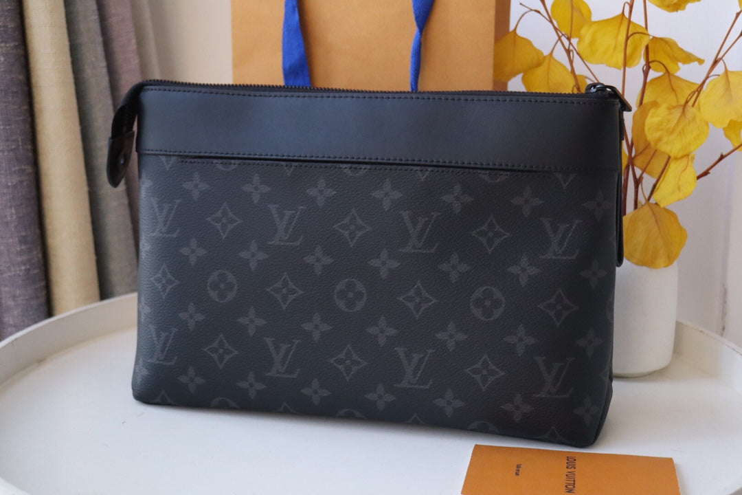 Louis Vuitton Monogram Eclipse Pochette Discovery Clutch Bag