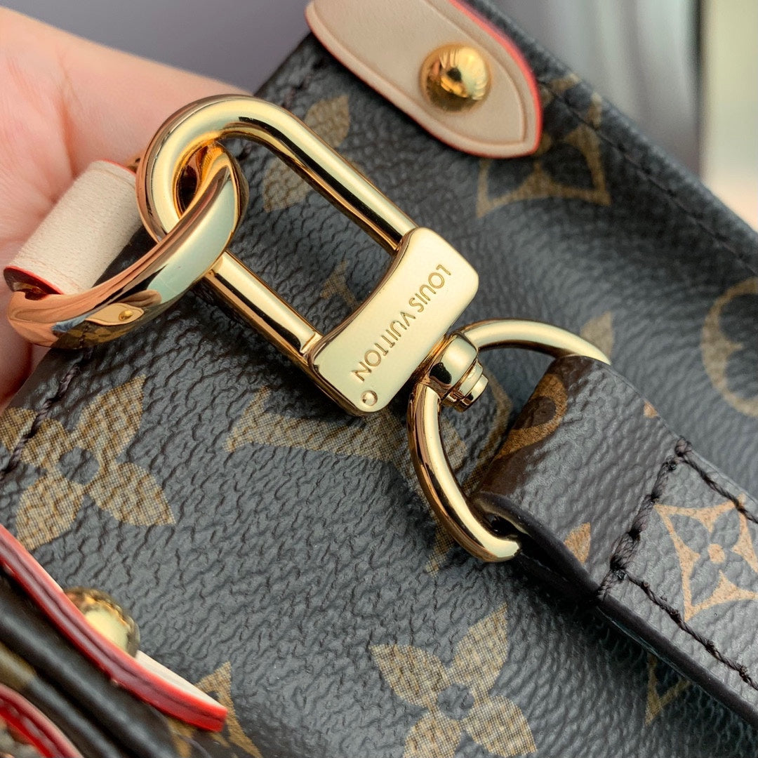 Louis Vuitton Classic Monogram Canvas Mini Tote Bag with Leather Top Handles