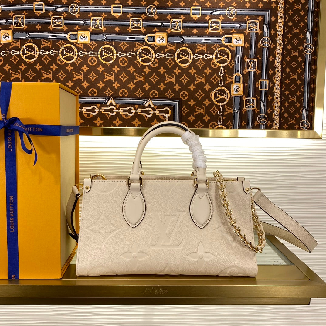 Louis Vuitton Palais East West Monogram Empreinte Leather Handbag - Cream