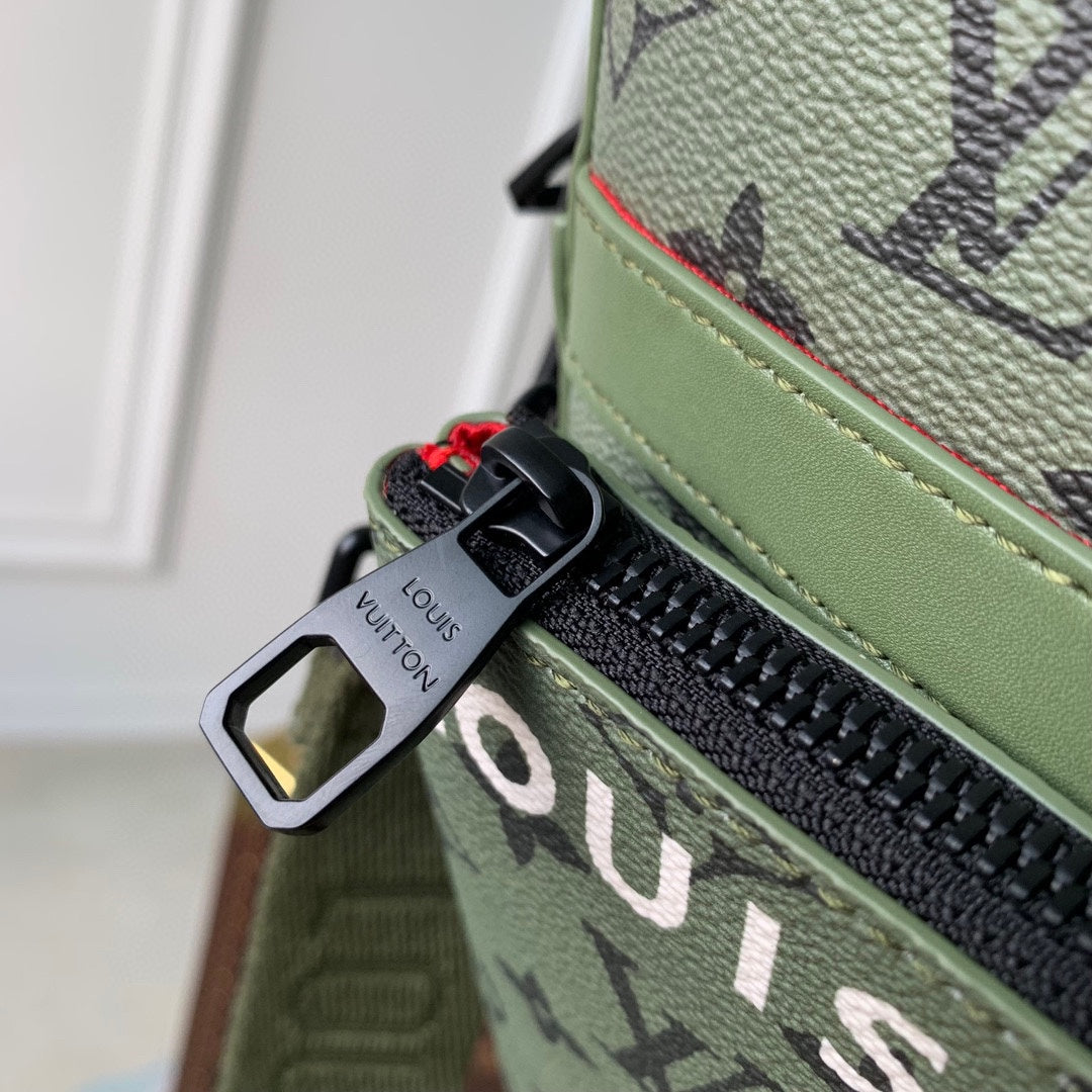 Louis Vuitton Alpha Messenger Monogram Khaki with Red Pouch Crossbody Bag