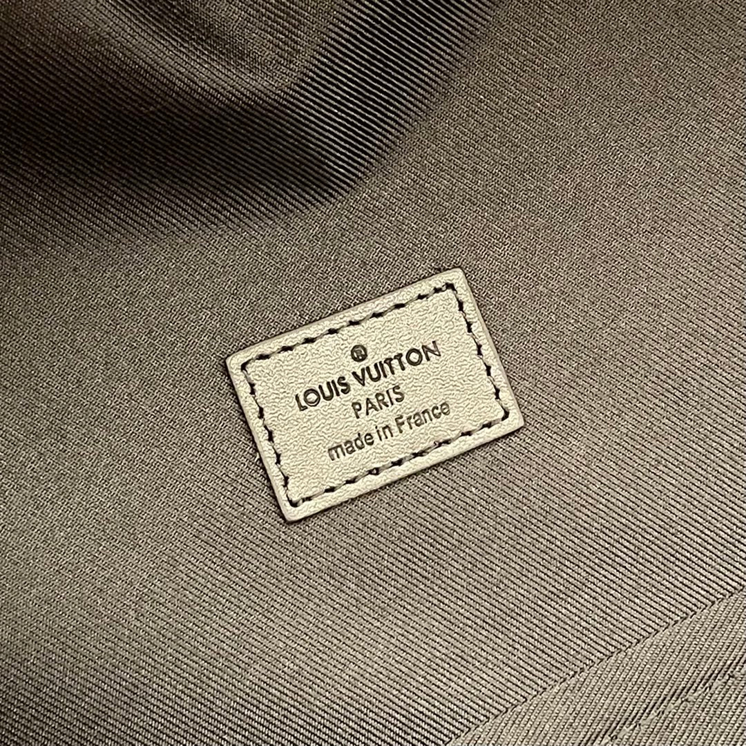 Louis Vuitton Luxury Brown Monogram Pattern Canvas Backpack with Black Leather Trim