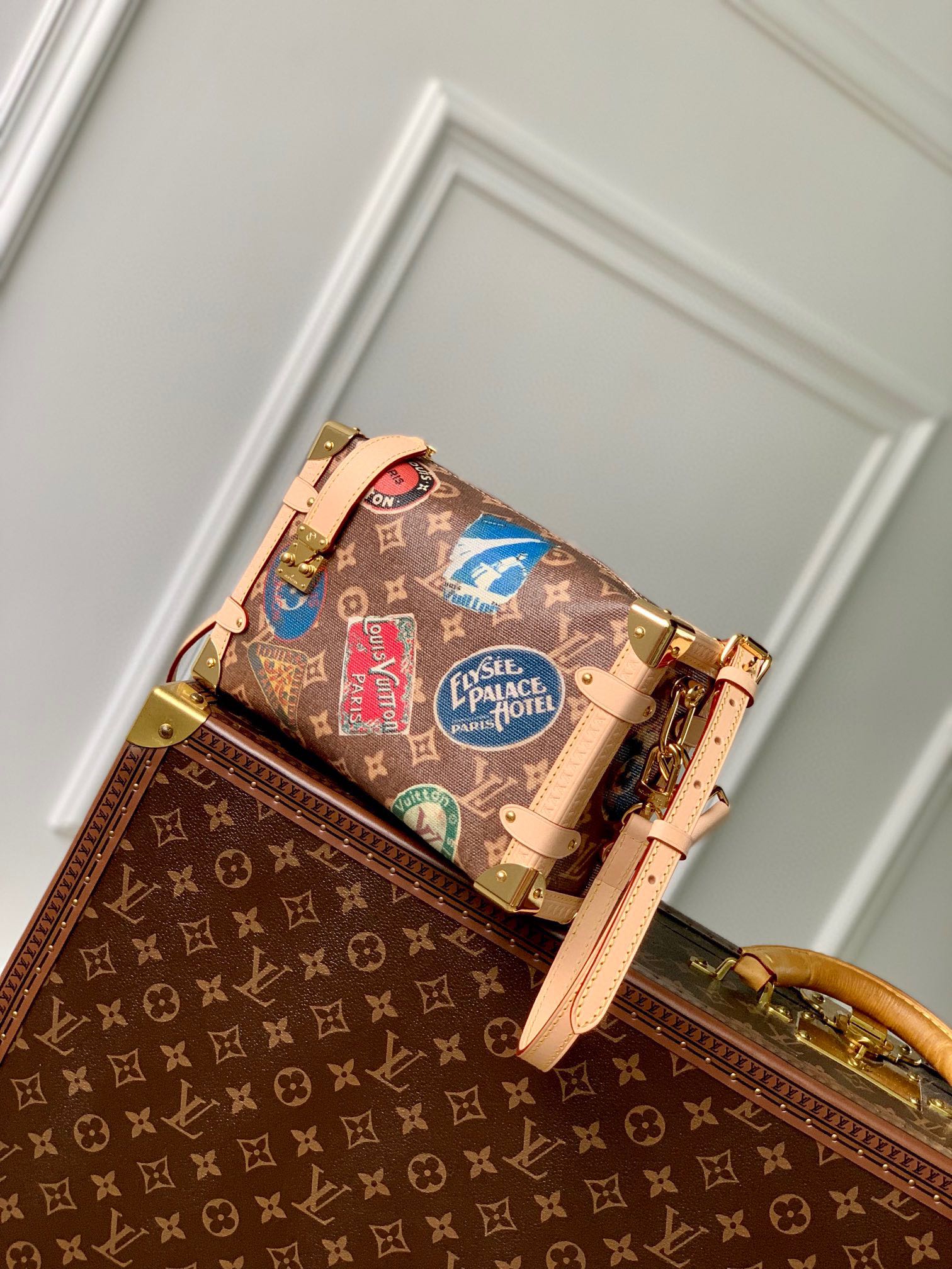 Louis Vuitton Monogram Petite Malle World Tour Edition Handbag