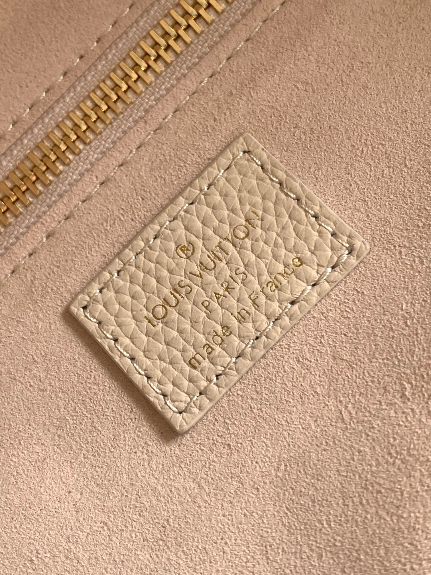 Louis Vuitton Cream Leather Tote Bag with Pink Gradient Monogram Pattern