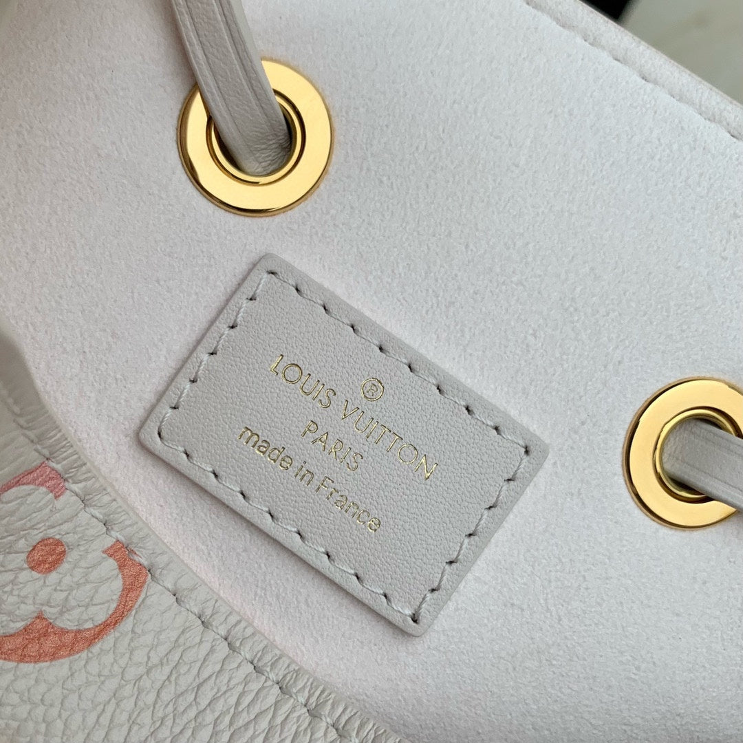 Louis Vuitton Nano Noé Bucket Bag - White/Pink Monogram Canvas