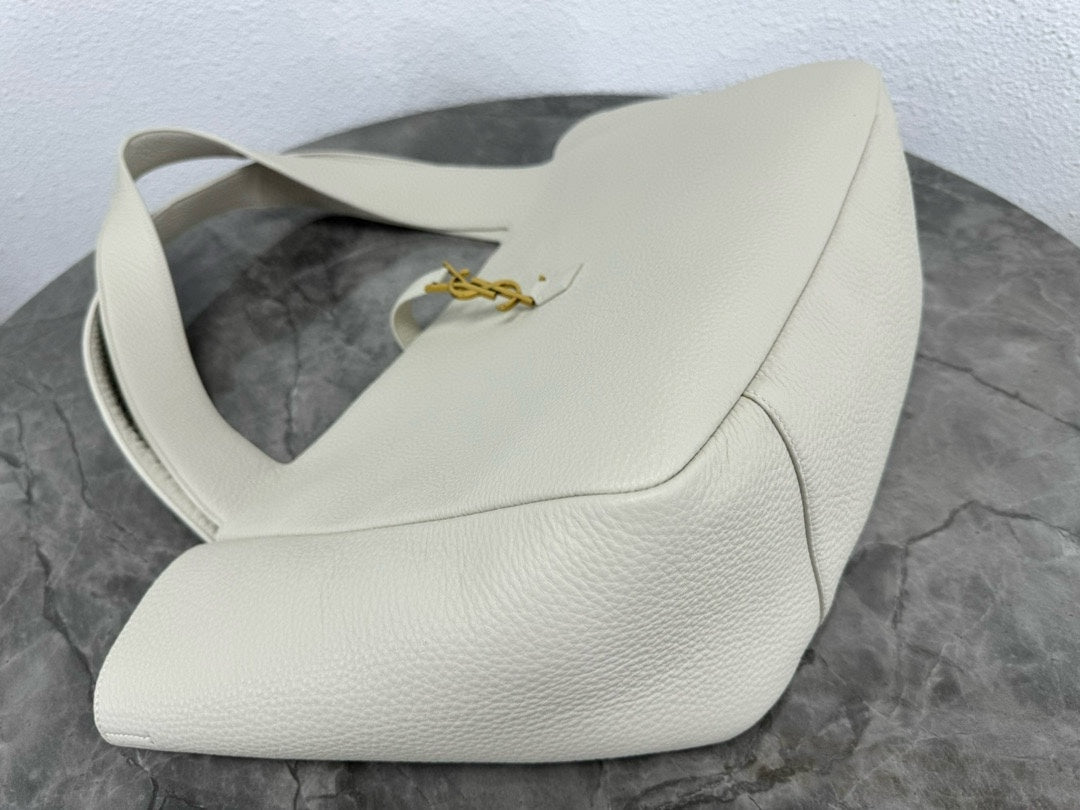 Saint Laurent Le 5 à 7 Small Soft Hobo Bag in Grey Leather