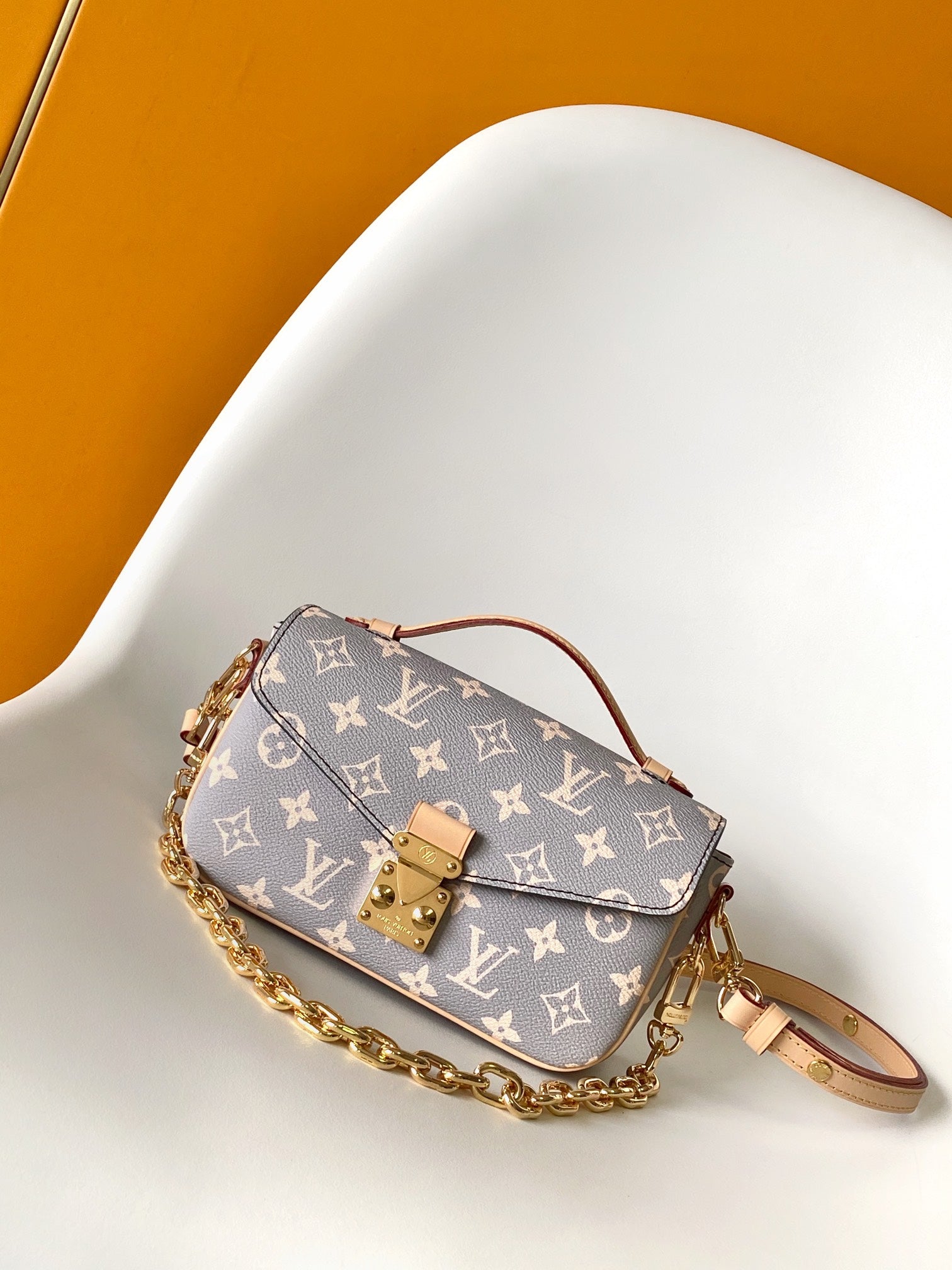 Louis Vuitton Pochette Métis Monogram Empreinte Leather Bag - Grey