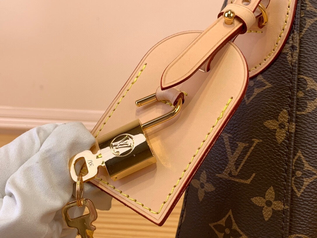 Louis Vuitton Classic Brown Monogram Crescent Shoulder Bag with Gold Hardware