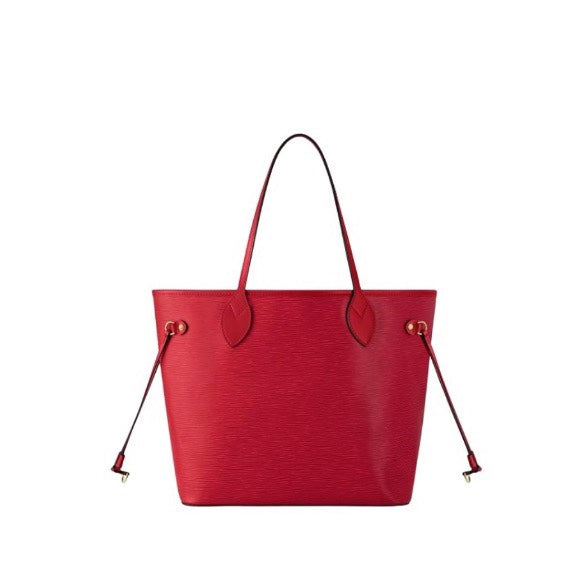 Elegant Red Leather Tote Bag - Large Capacity Women's Shoulder Handbag