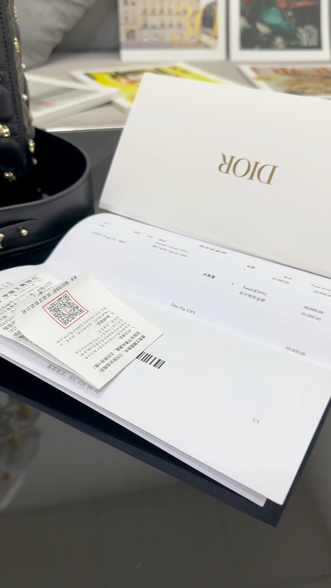 Dior Authenticity Card and Receipt Folder Set