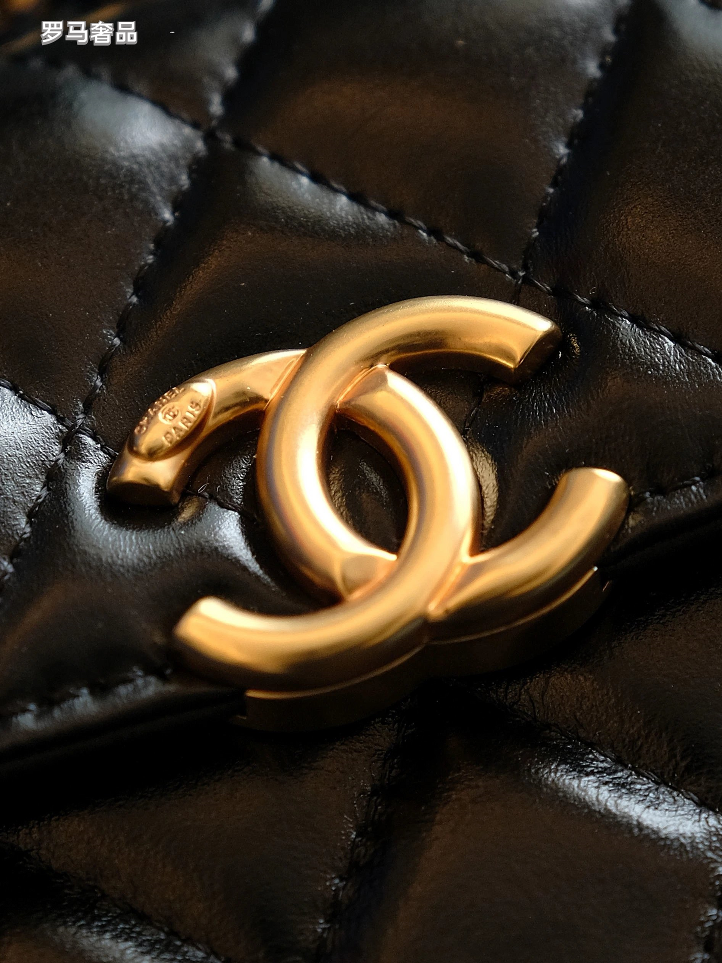 Chanel Mini Flap Bag with Top Handle Black Quilted Leather Gold Hardware