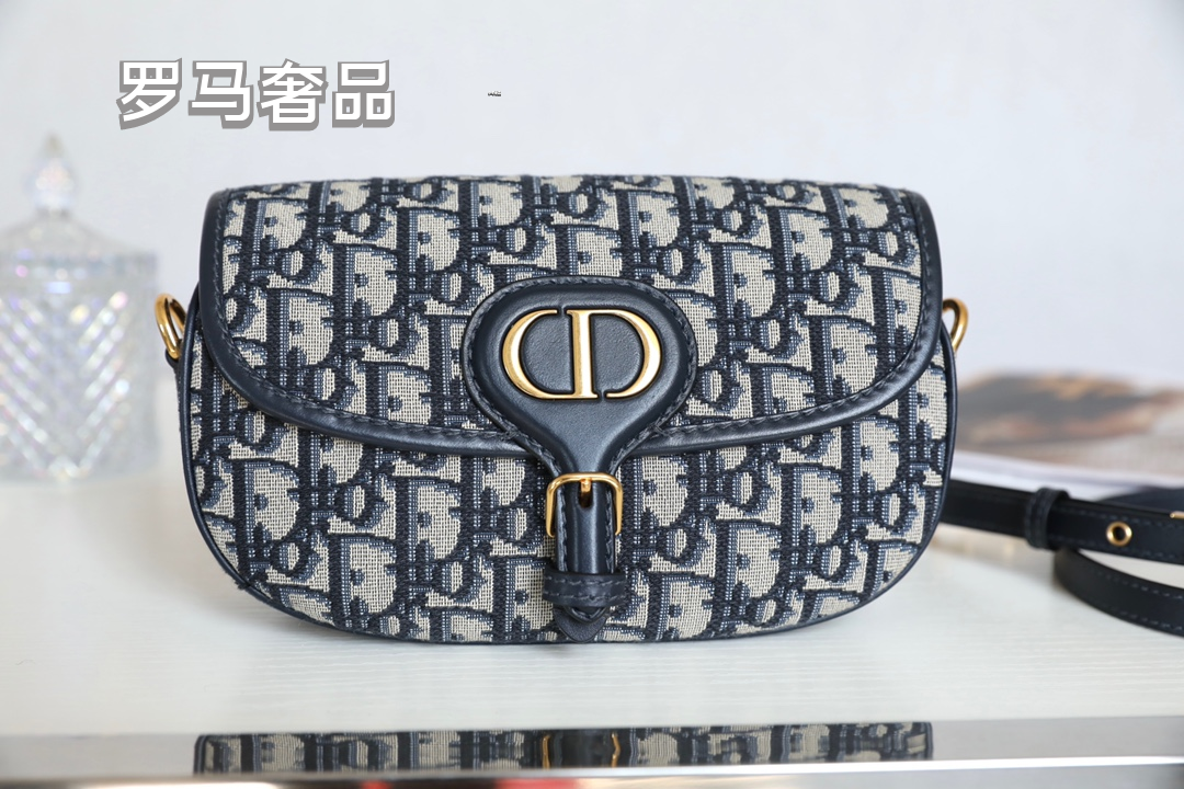 Dior Classic Blue Monogram Jacquard Flap Shoulder Saddle Bag