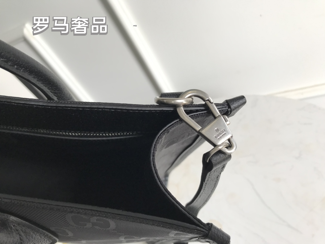 Gucci Off The Grid GG Monogram Nylon Tote Bag - Black
